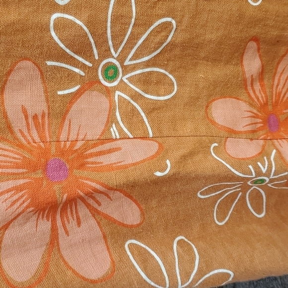 Vintage Linen Flower Power 2pc set Medium top and pants - Picture 4 of 5